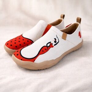 UIN Story Toledo Duende Slip On Canvas Shoes Womens 39 Lady in Red Flamenco New